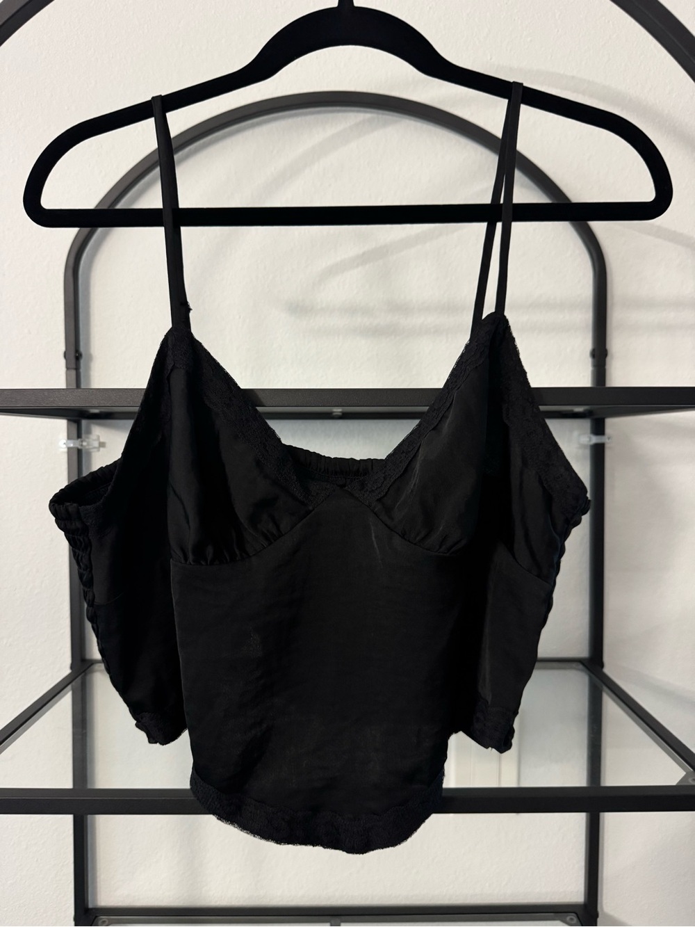 wild fable Black Spaghetti Strap Crop Camisole